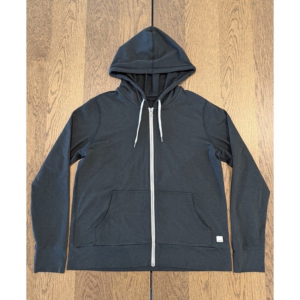 Vouri Halo Performance Zip Up Hoodie Jacket Women’s Sz L Heather Charcoal Gray